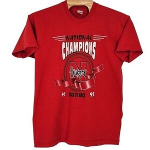 VTG‎ Men XXL Nebraska NE Champions 94 95 T Shirt Red Single Stitch Tubular USA